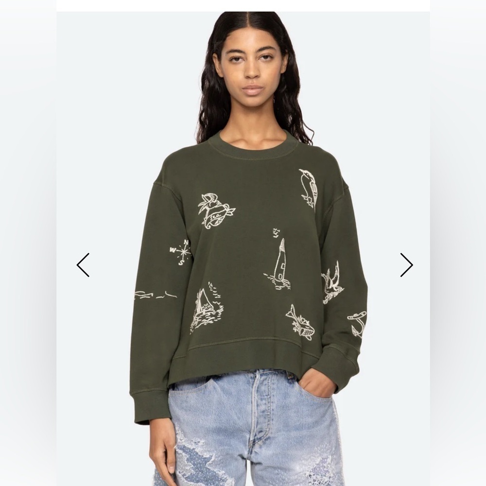 NEW SEA clyde lighthouse sweatshirt in green XL